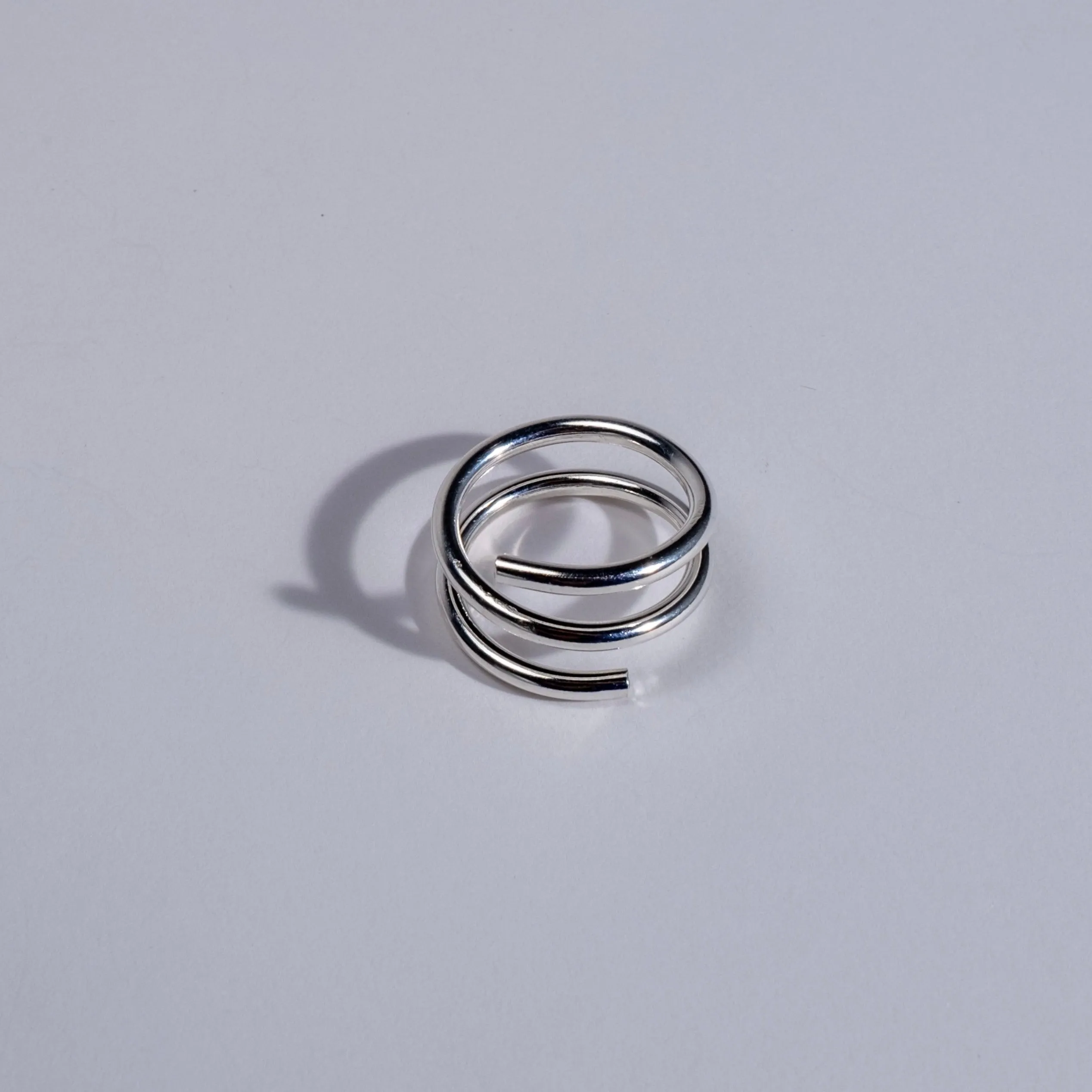 Industrial Sterling Silver Spiral Ring