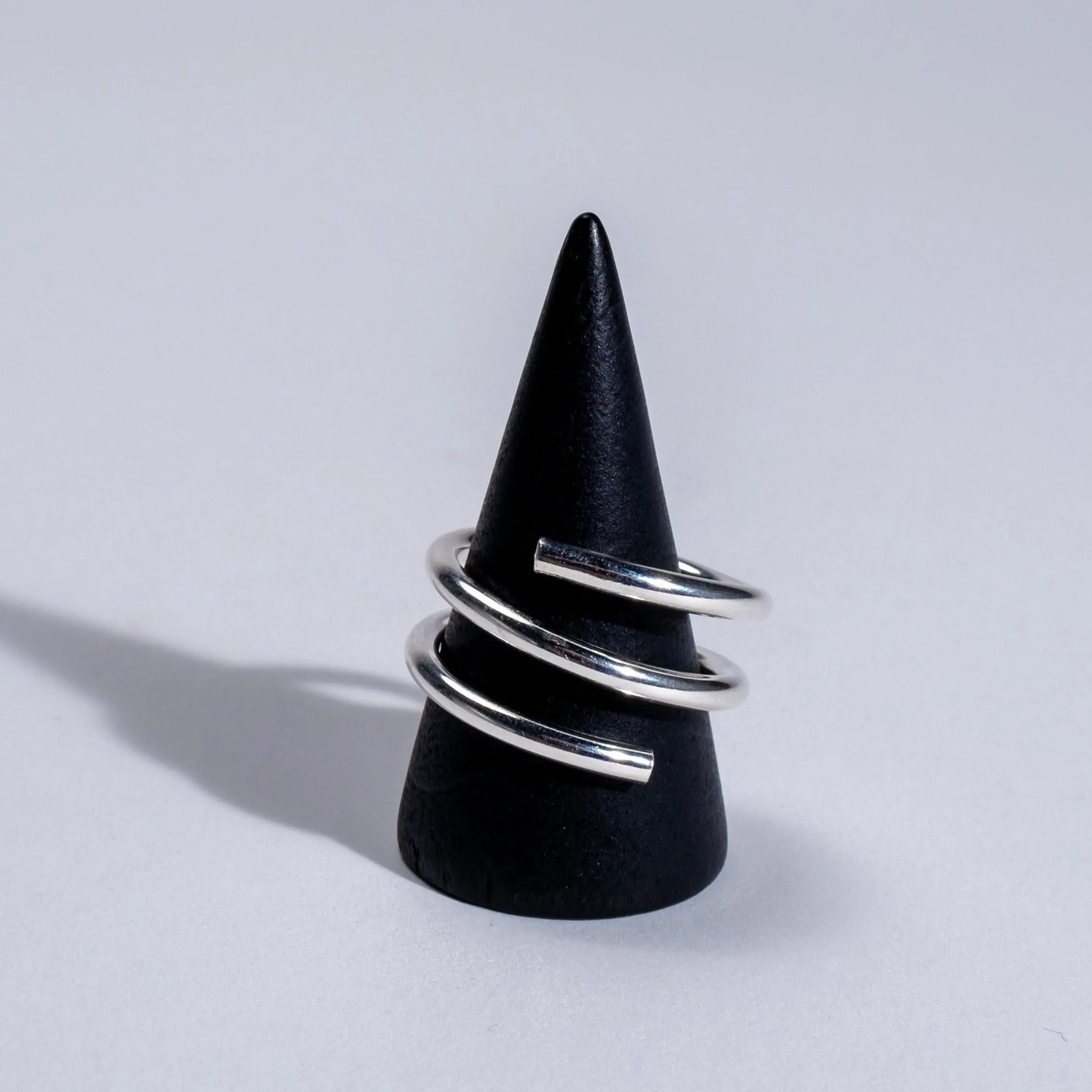 Industrial Sterling Silver Spiral Ring