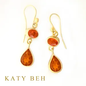 Jenna Orange Fire Opal Earrings