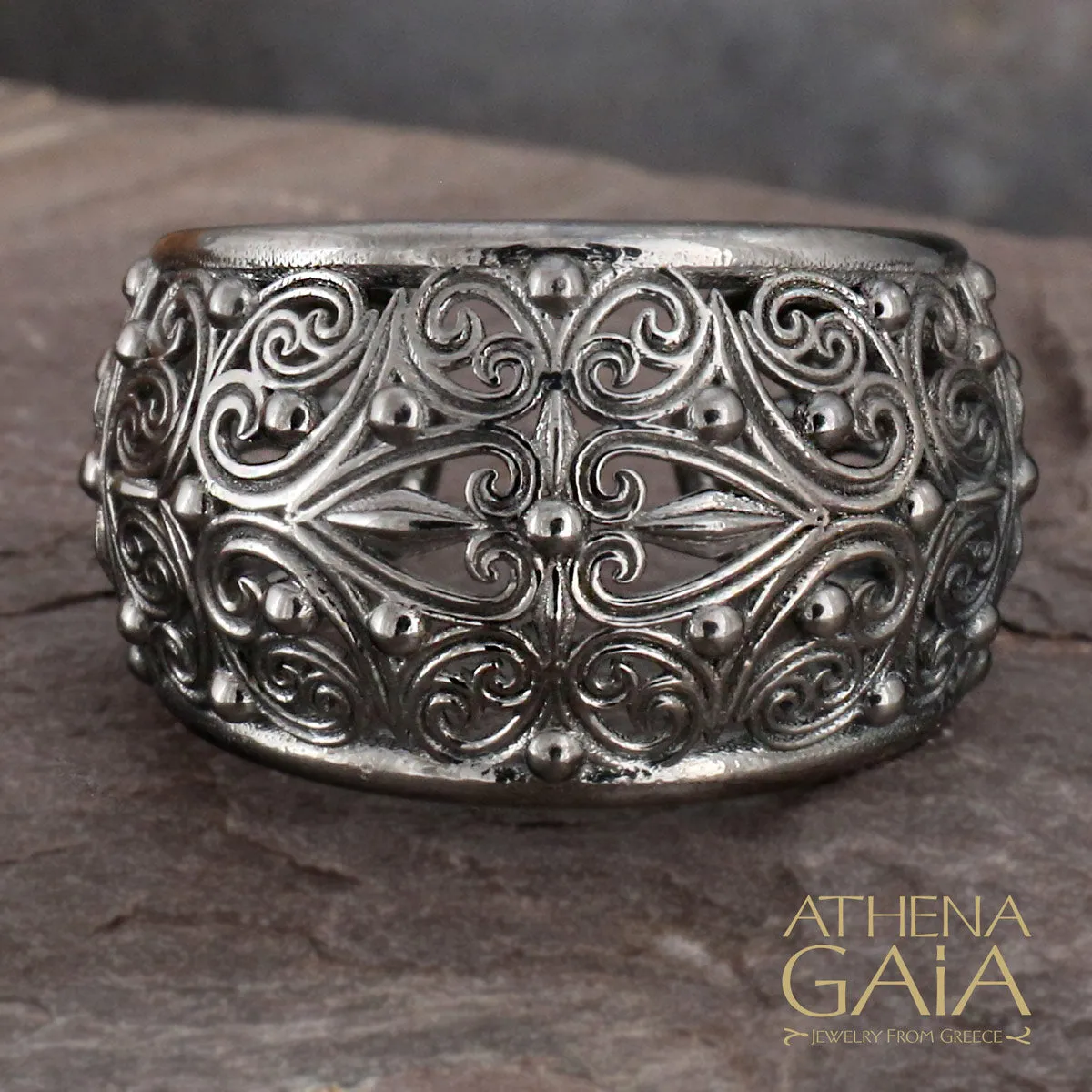 Kallisto Open Band Filigree Ring
