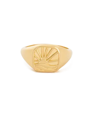 Kirstin Ash Soleil Signet Ring, Gold