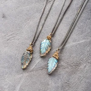 Labradorite Leaf Necklace