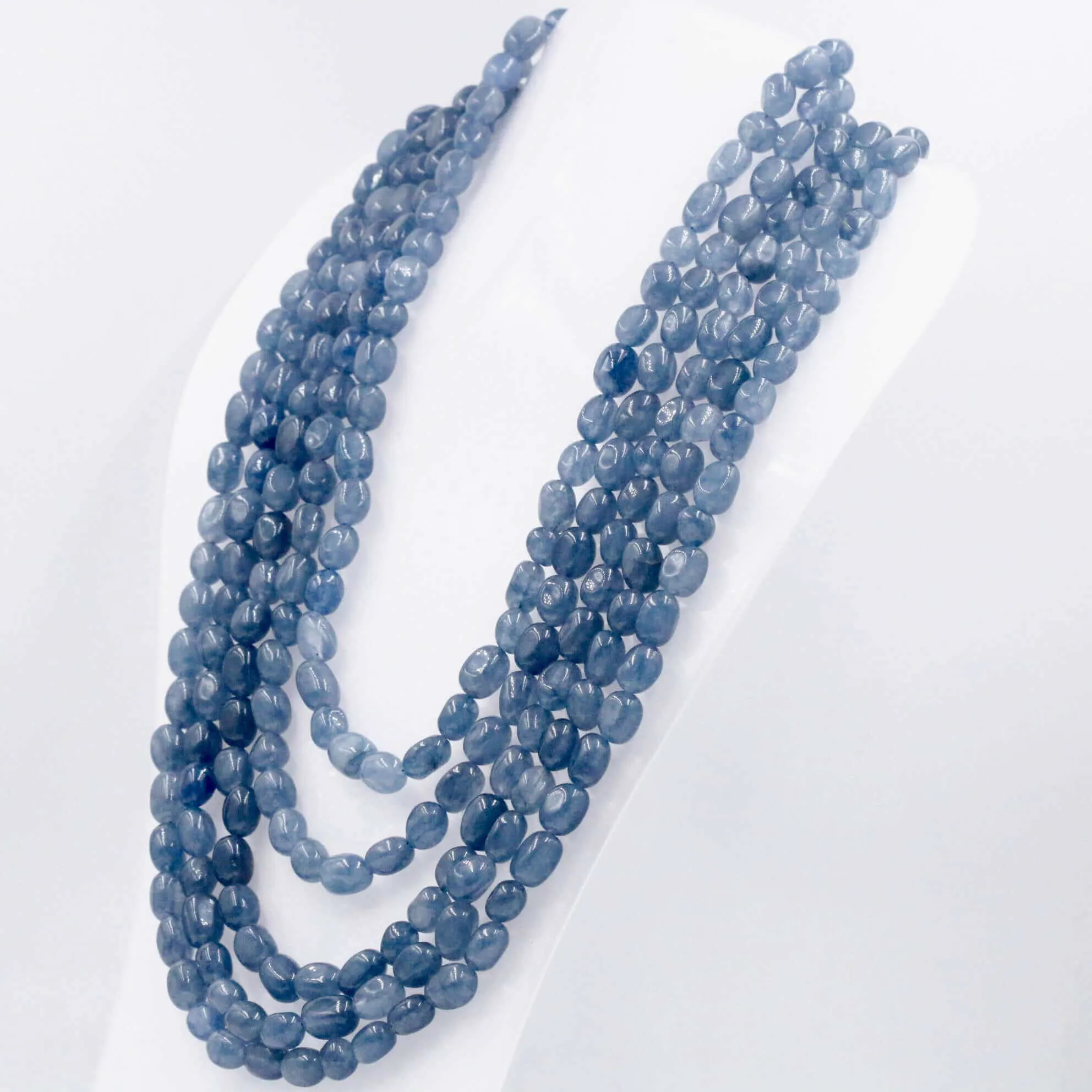 Layered Quartz Necklace Beaded Necklace Layered Necklace Long Necklace Indian Necklace Quartz Sarafa Blue Necklace Blue Sarafa SKU 6143216