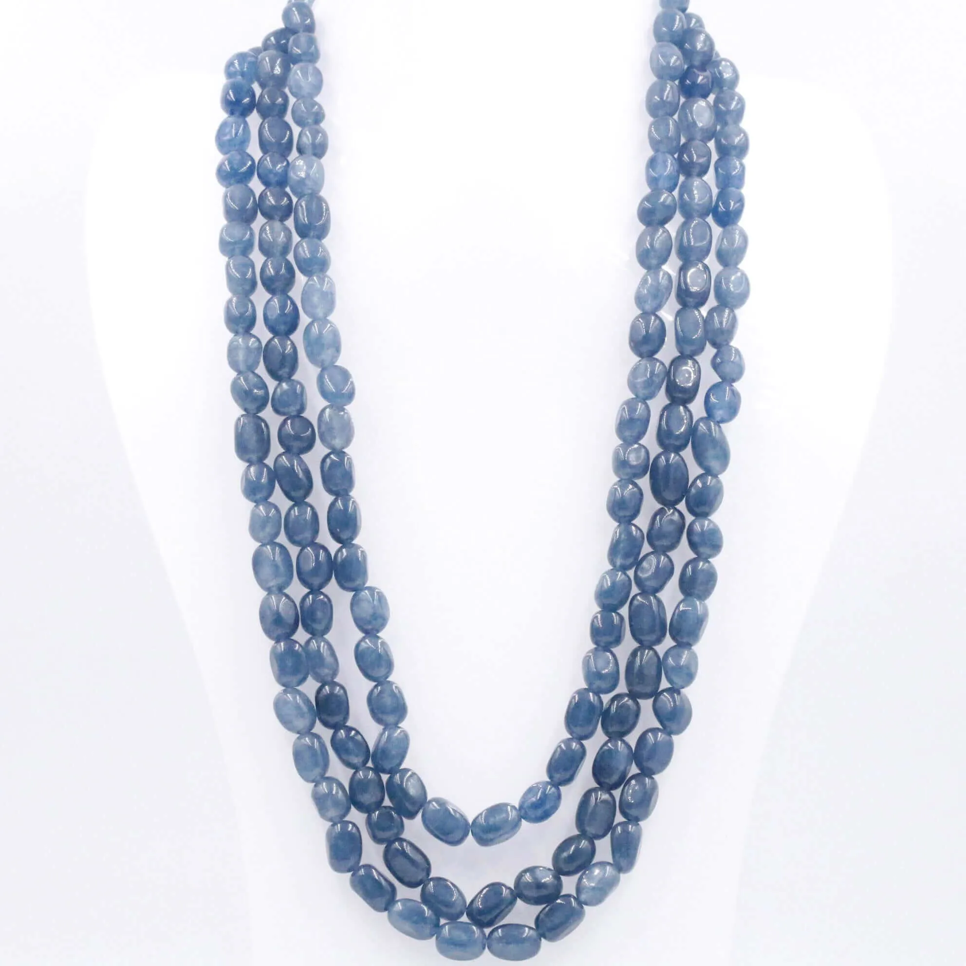 Layered Quartz Necklace Beaded Necklace Layered Necklace Long Necklace Indian Necklace Quartz Sarafa Blue Necklace Blue Sarafa SKU 6143216