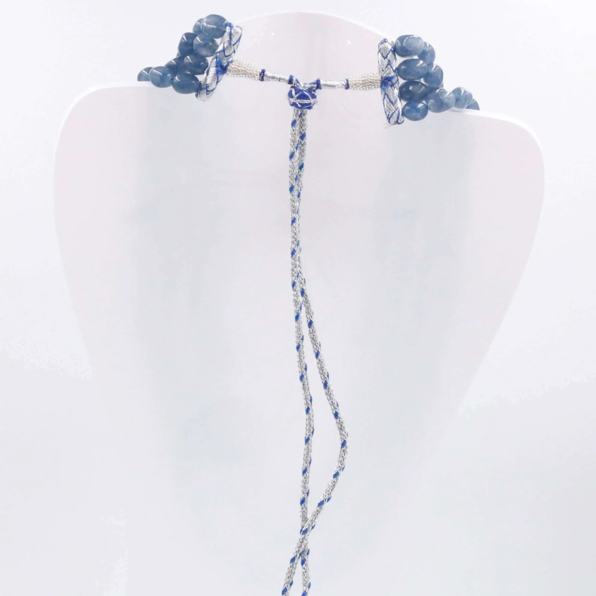 Layered Quartz Necklace Beaded Necklace Layered Necklace Long Necklace Indian Necklace Quartz Sarafa Blue Necklace Blue Sarafa SKU 6143216