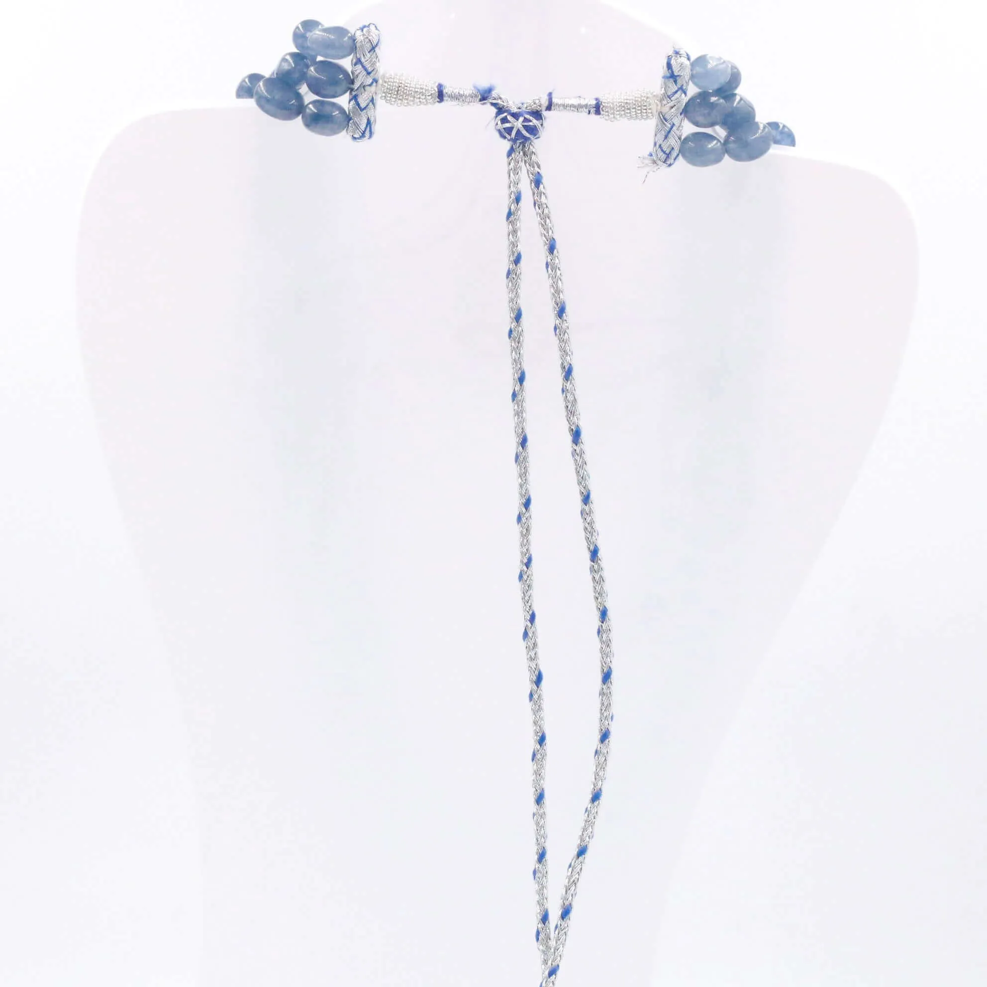 Layered Quartz Necklace Beaded Necklace Layered Necklace Long Necklace Indian Necklace Quartz Sarafa Blue Necklace Blue Sarafa SKU 6143216