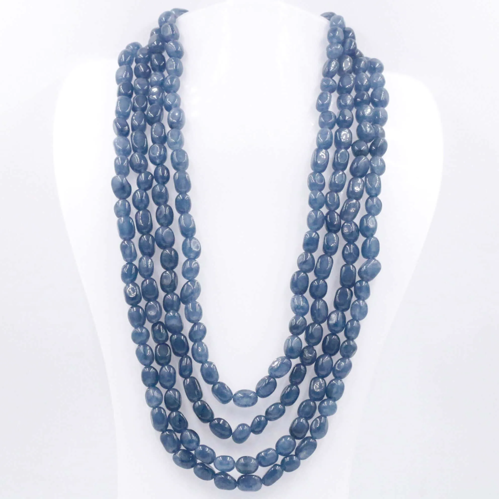Layered Quartz Necklace Beaded Necklace Layered Necklace Long Necklace Indian Necklace Quartz Sarafa Blue Necklace Blue Sarafa SKU 6143216