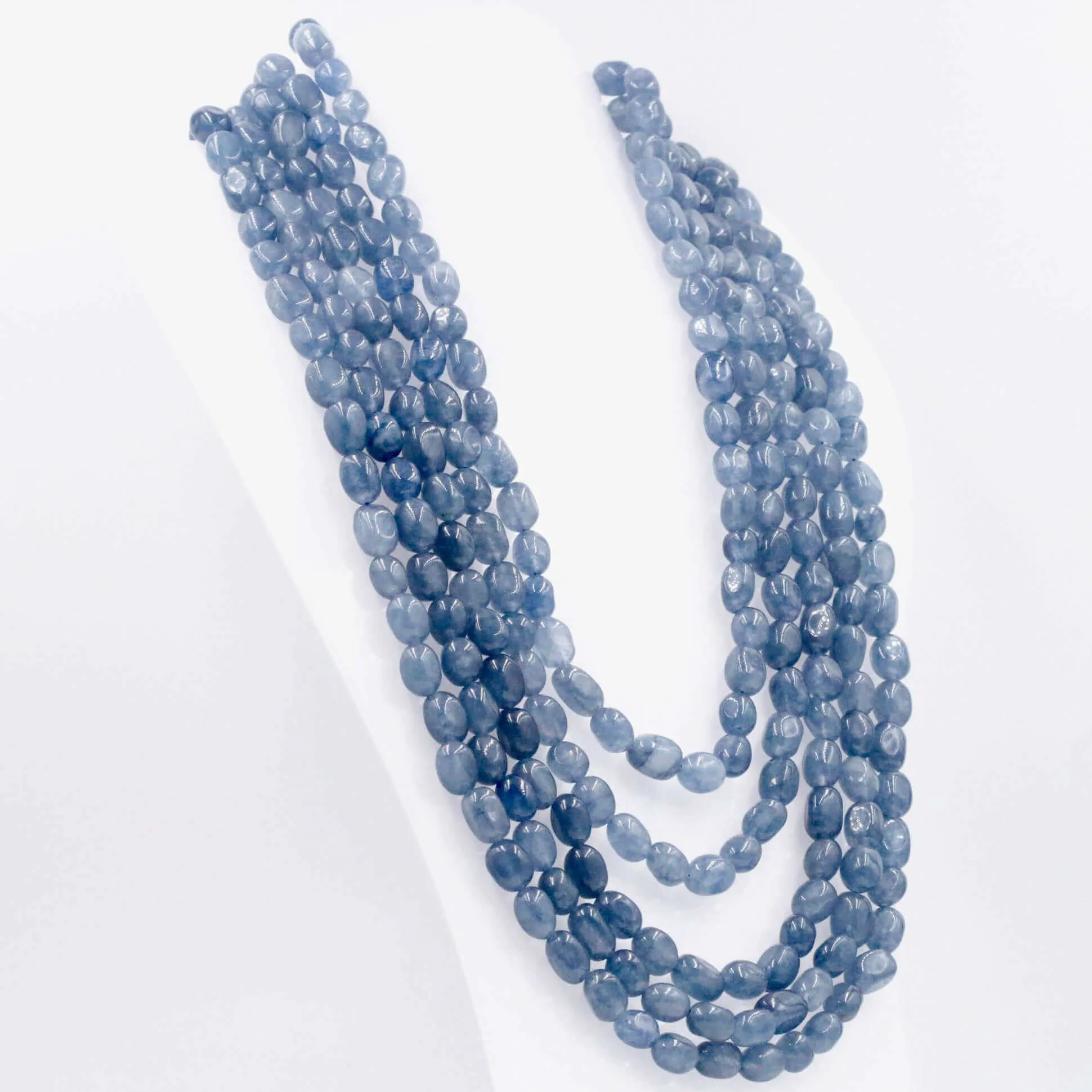 Layered Quartz Necklace Beaded Necklace Layered Necklace Long Necklace Indian Necklace Quartz Sarafa Blue Necklace Blue Sarafa SKU 6143216