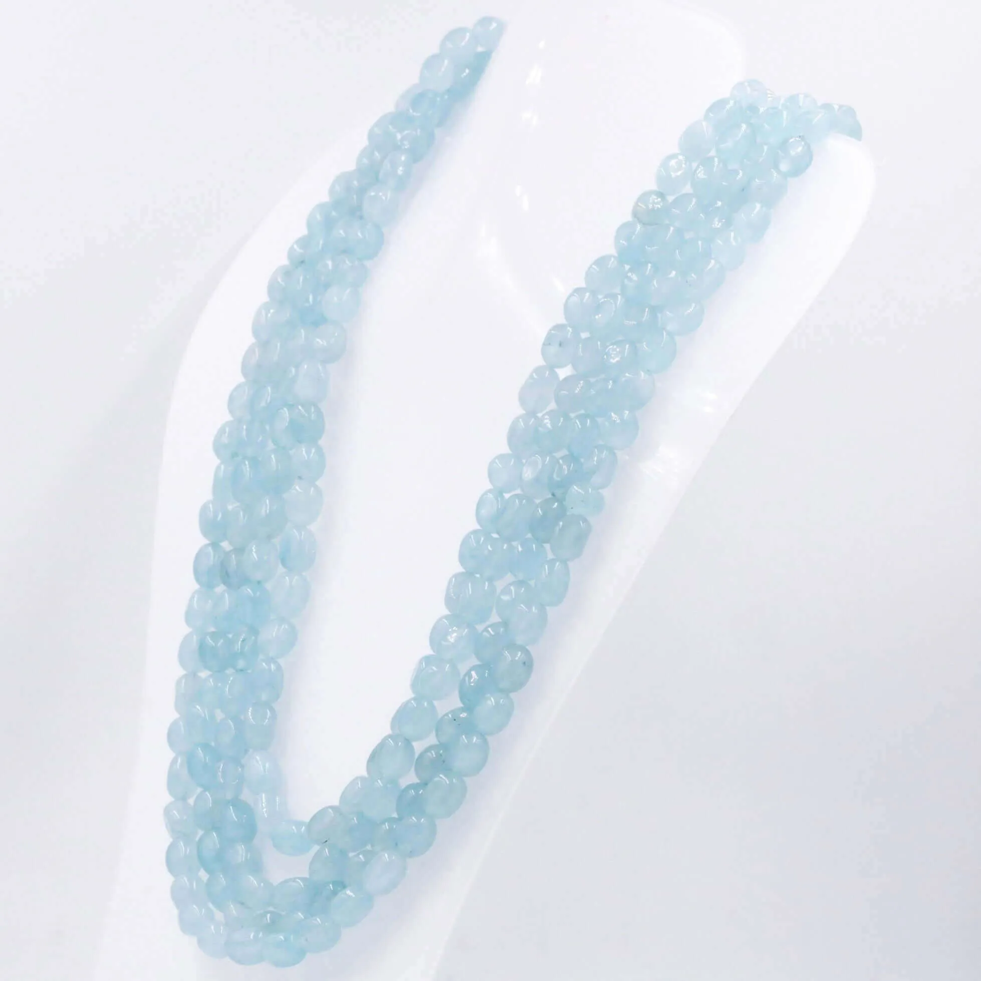 Layered Quartz Necklace Icy Blue Necklace Beaded Necklace Gemstone Necklace Long Necklace Blue Sarafa Indian Necklace SKU 6143222