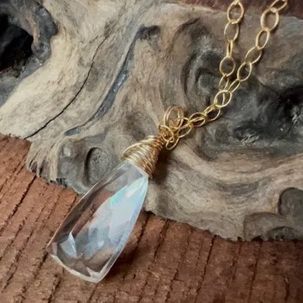 Life Force Good Vibes: Quartz Energy Necklace Silver or Gold