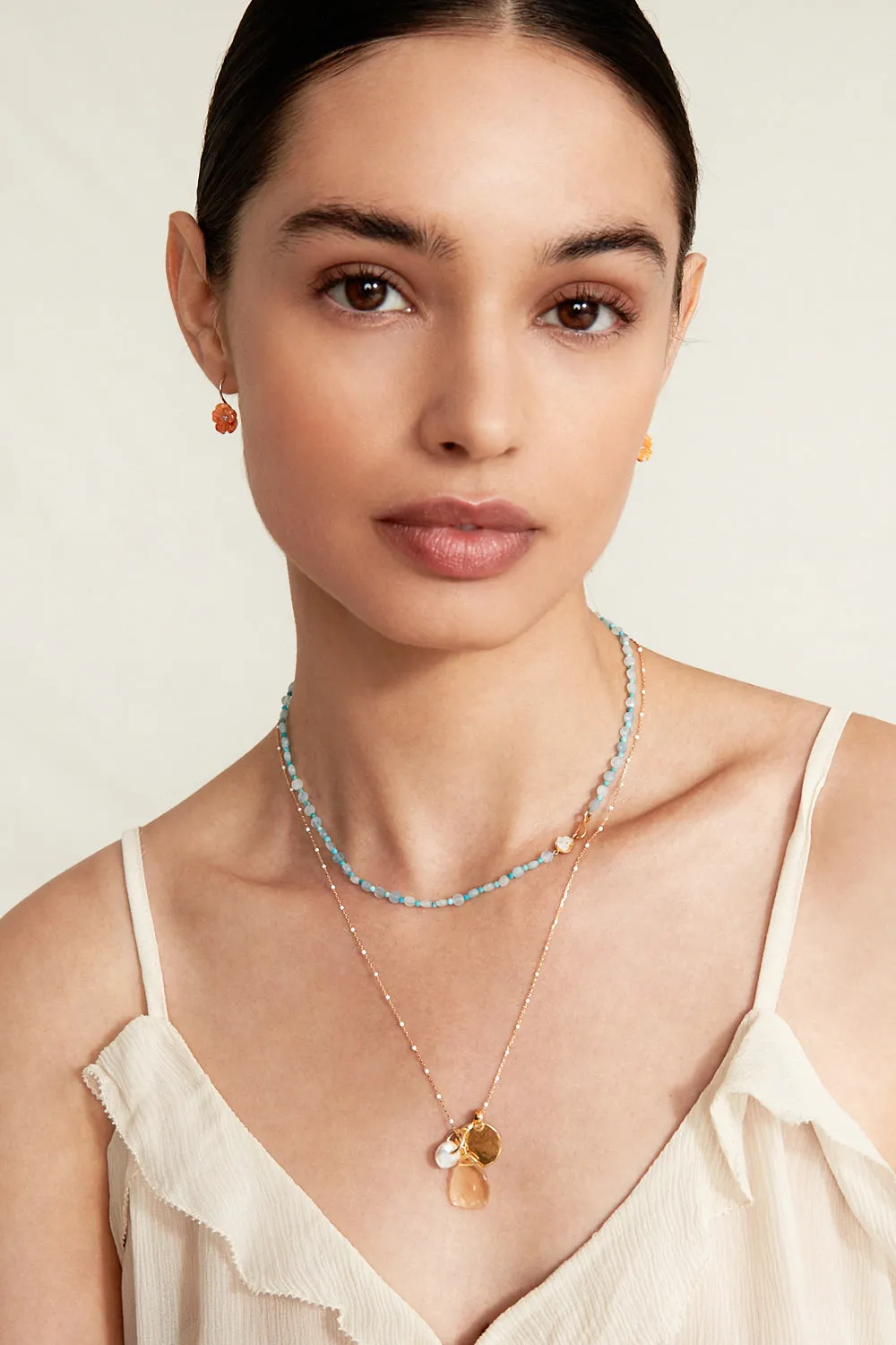 Lily Necklace Aquamarine Mix