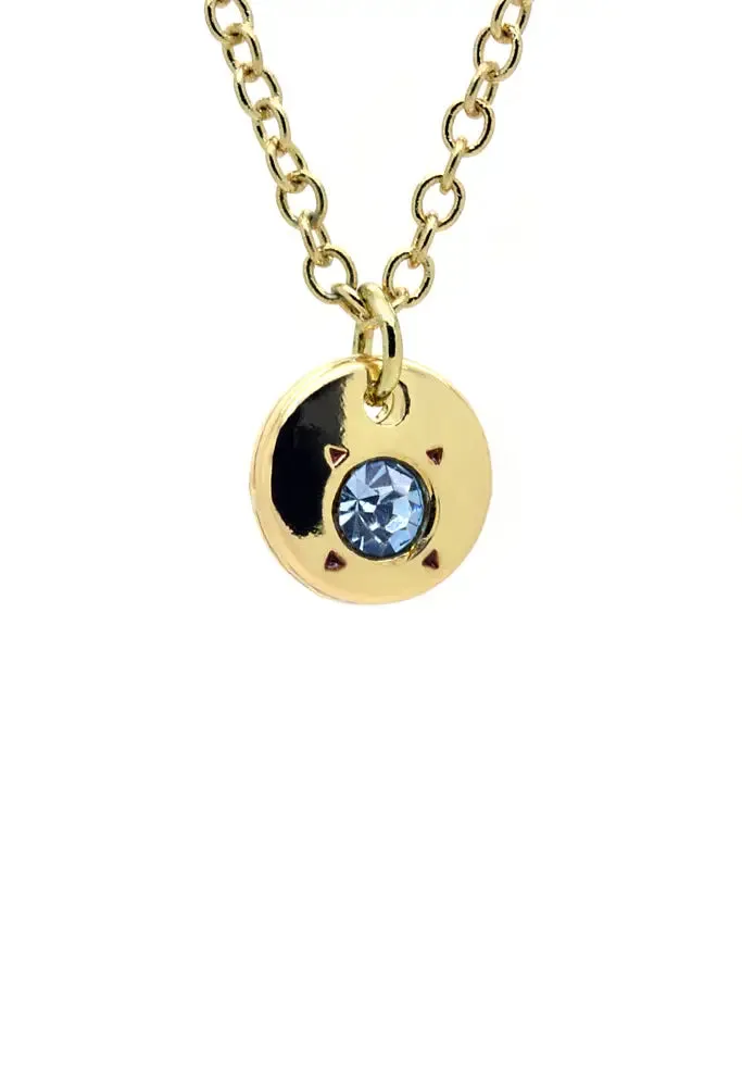 Lucky Feather Birthstone Bottle Necklace: March
