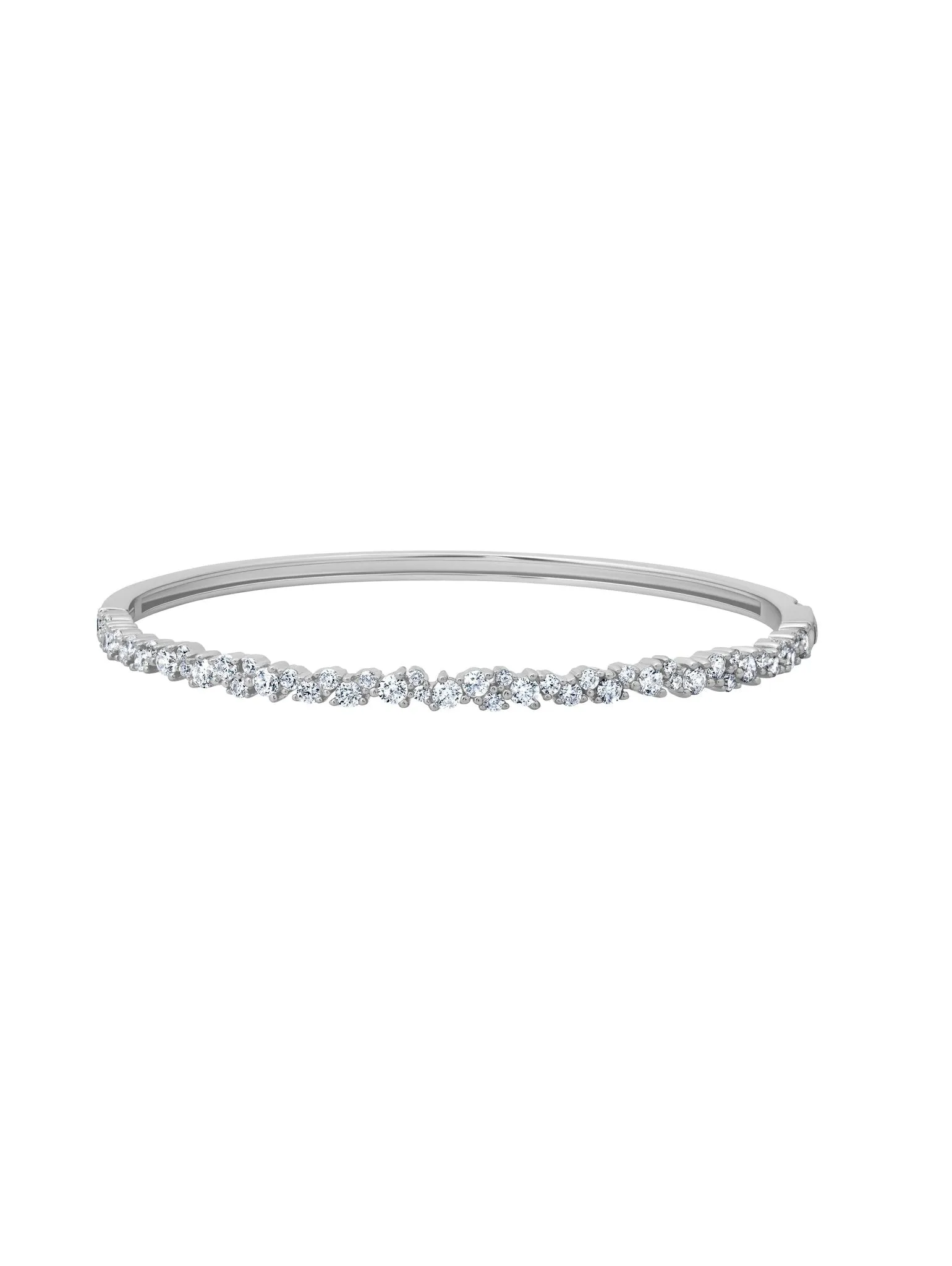 Luminous Cluster Bangle in Platinum