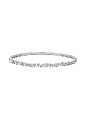 Luminous Cluster Bangle in Platinum