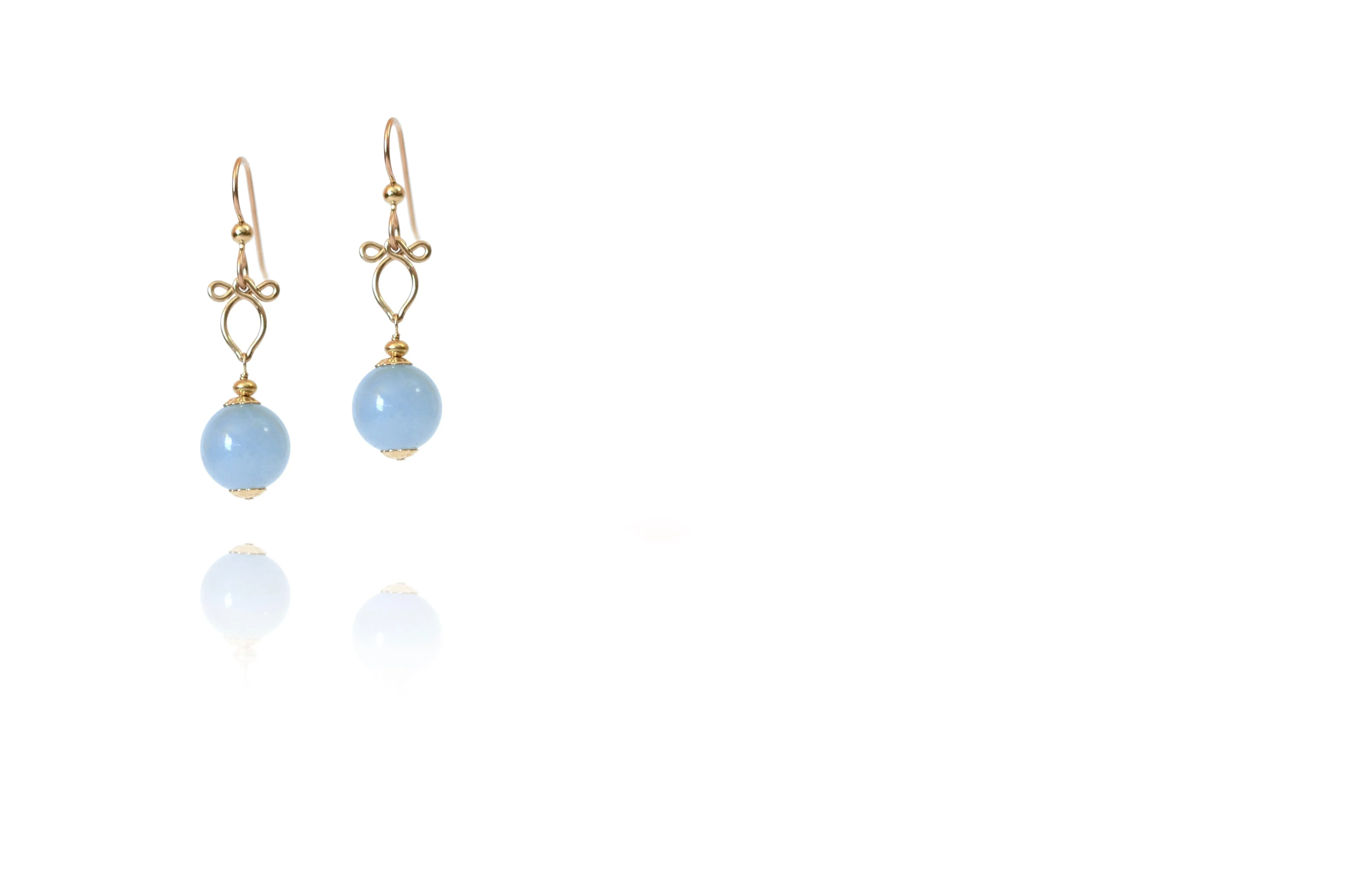 Margaritari - Aquamarine, 14k Gold Filled Earrings