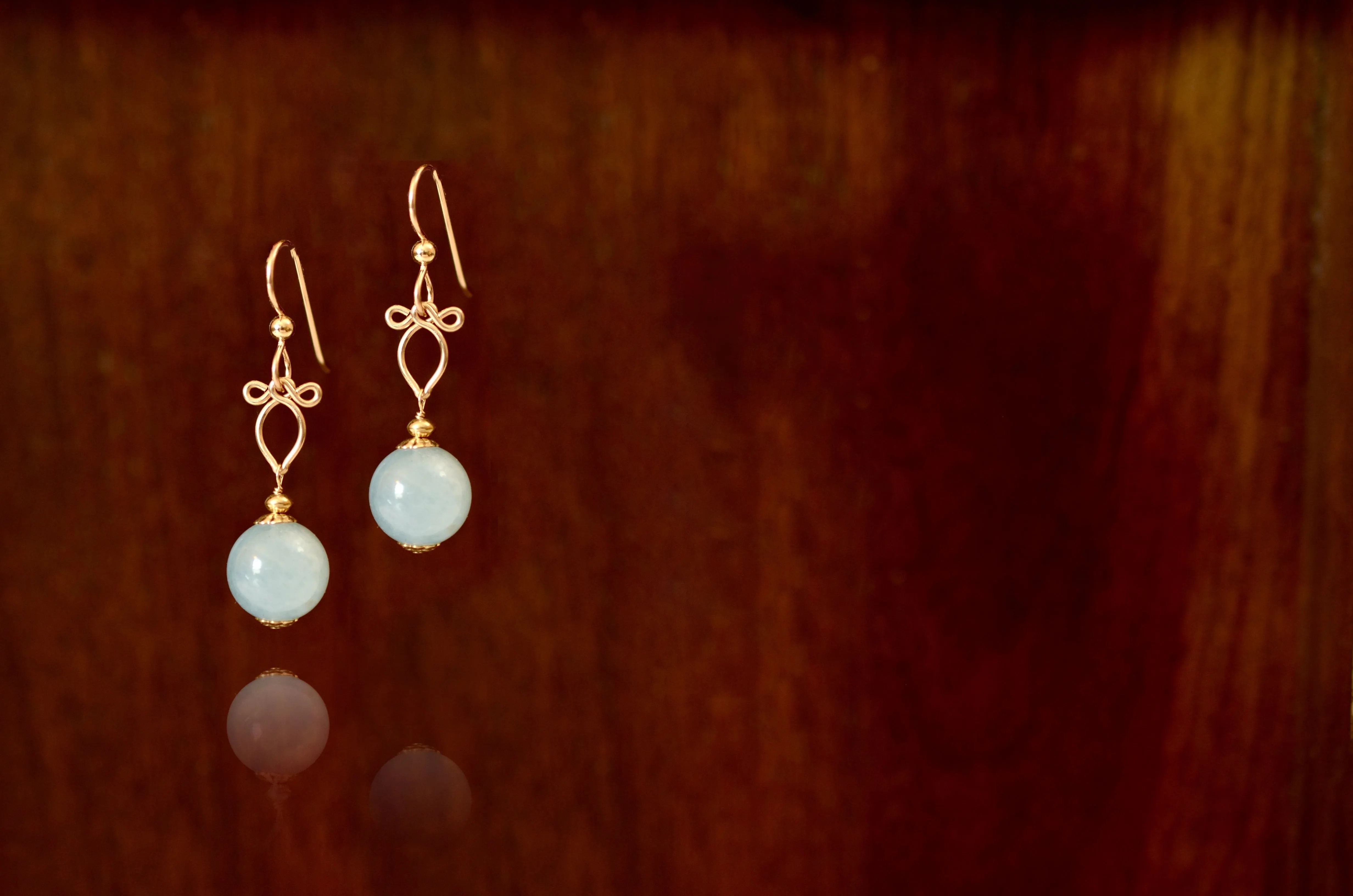Margaritari - Aquamarine, 14k Gold Filled Earrings