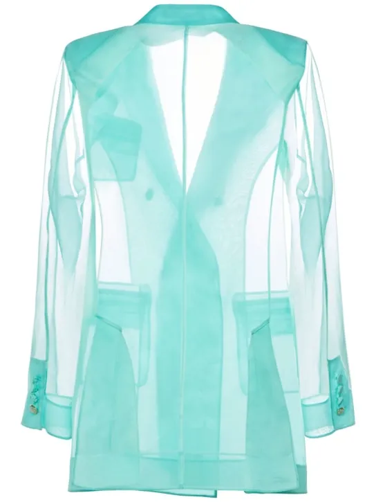 Max Mara   Negrar silk organza double breast jacket 