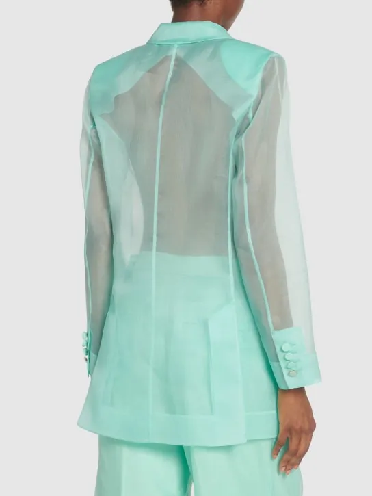 Max Mara   Negrar silk organza double breast jacket 
