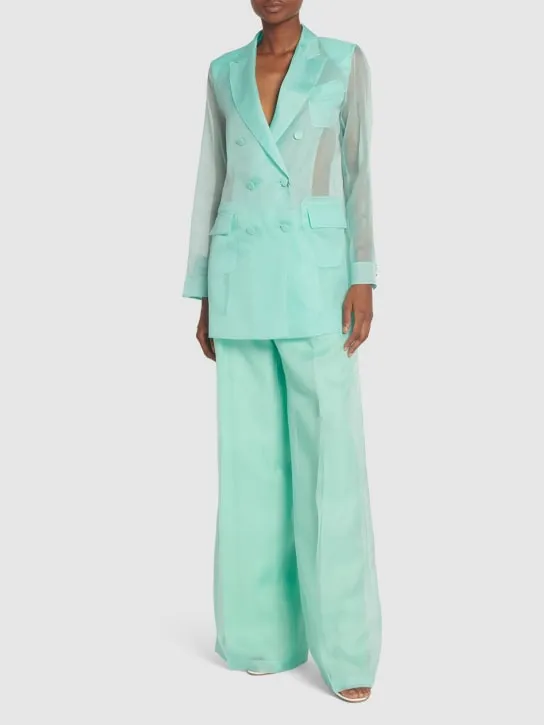 Max Mara   Negrar silk organza double breast jacket 
