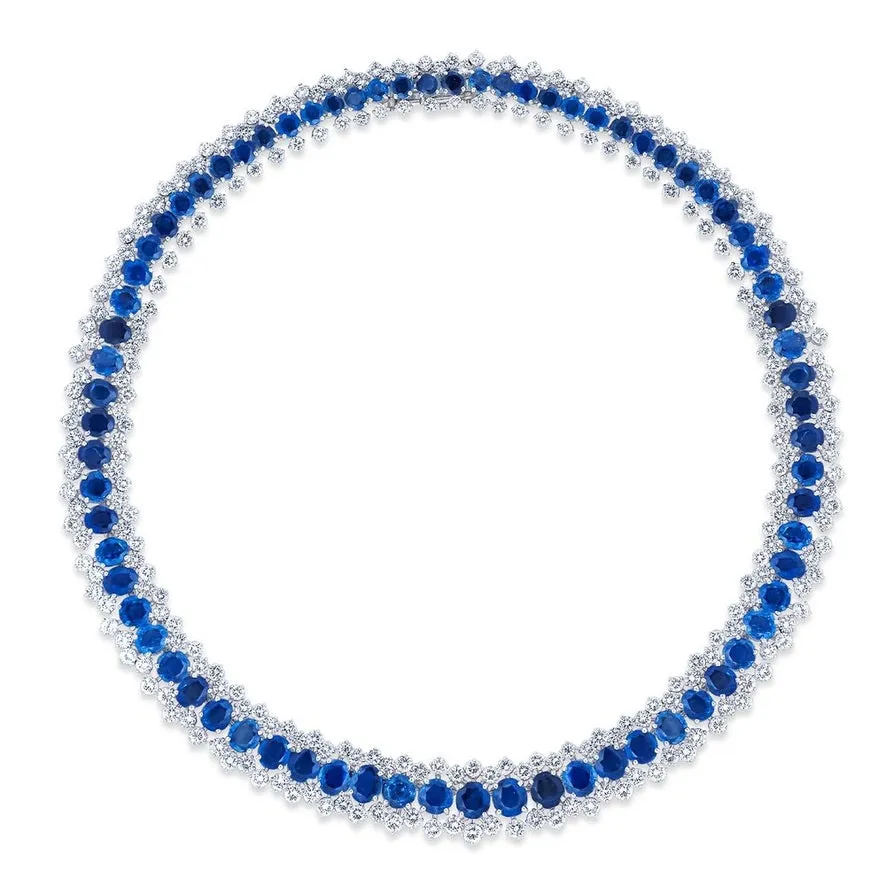 MDJ Curators Collection... Bvglari Roma No Heat Burma Sapphire 89.50 cttw & 36.25 cttw Diamond Platinum Suite 15400/14760
