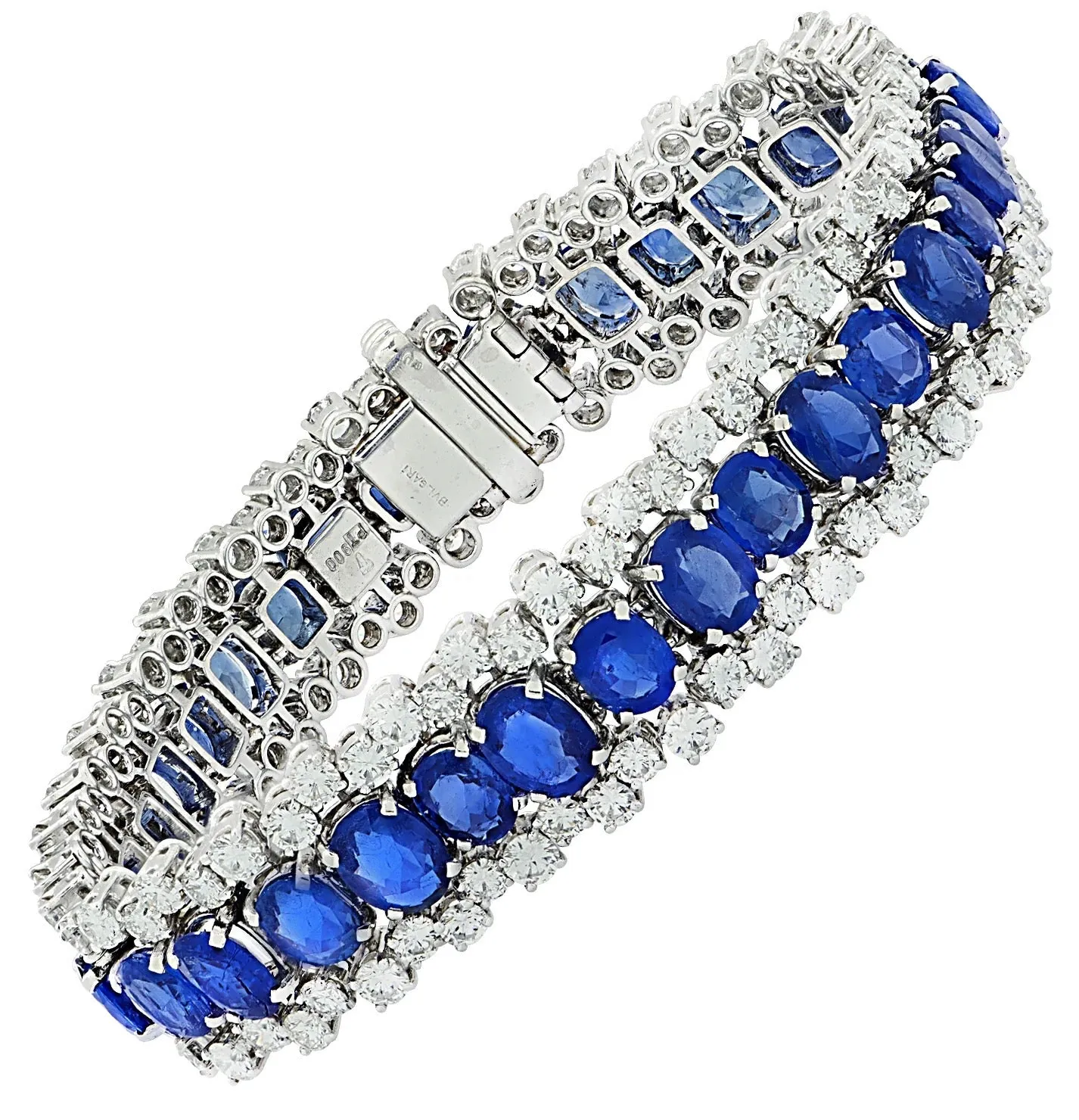 MDJ Curators Collection... Bvglari Roma No Heat Burma Sapphire 89.50 cttw & 36.25 cttw Diamond Platinum Suite 15400/14760