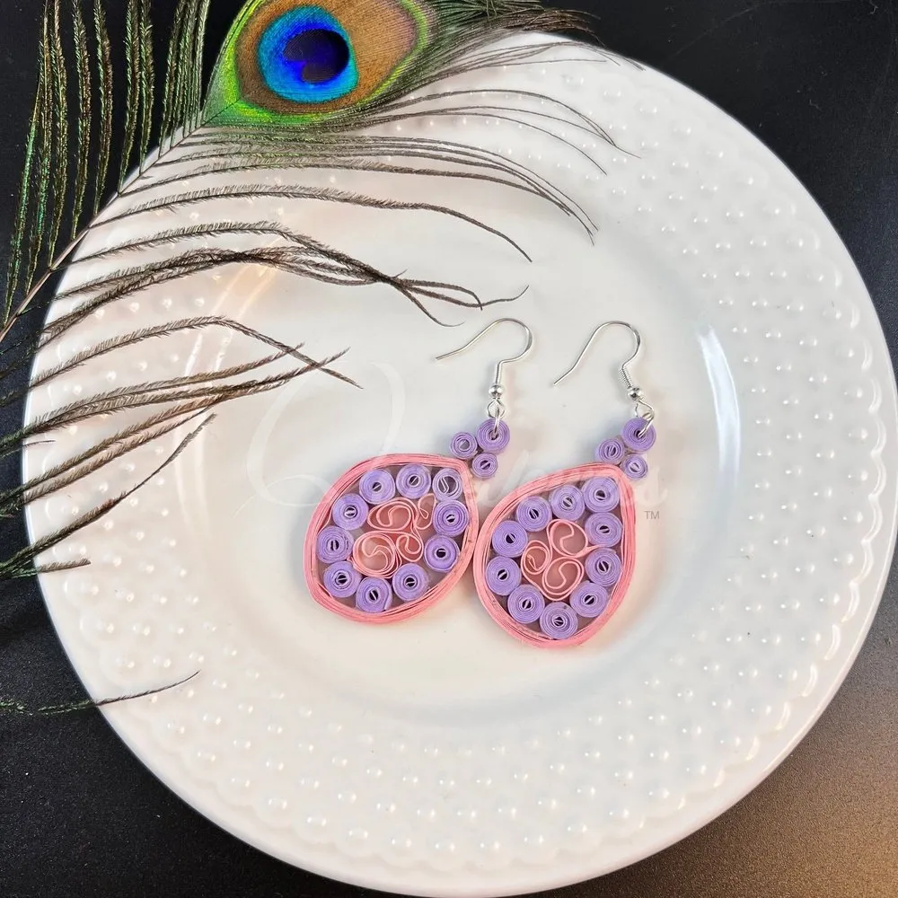 Medium Tear Drop Quilling Earrings