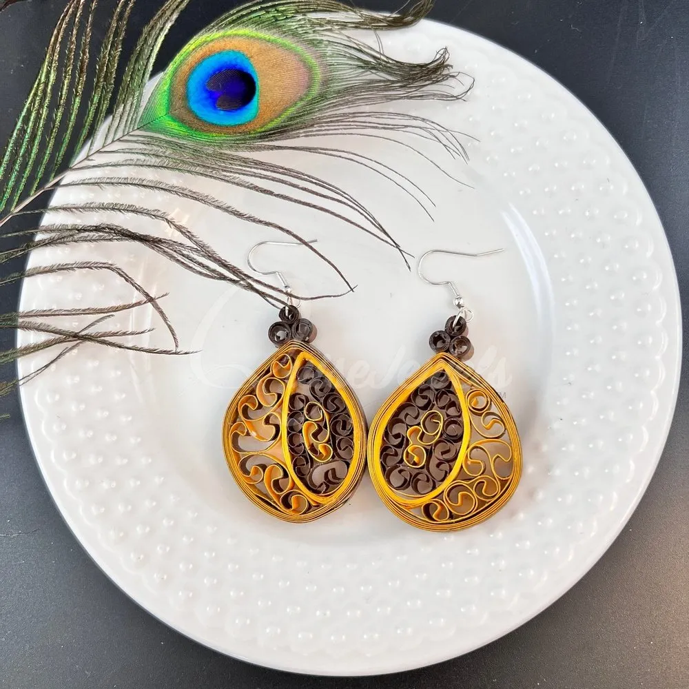 Medium Tear Drop Quilling Earrings