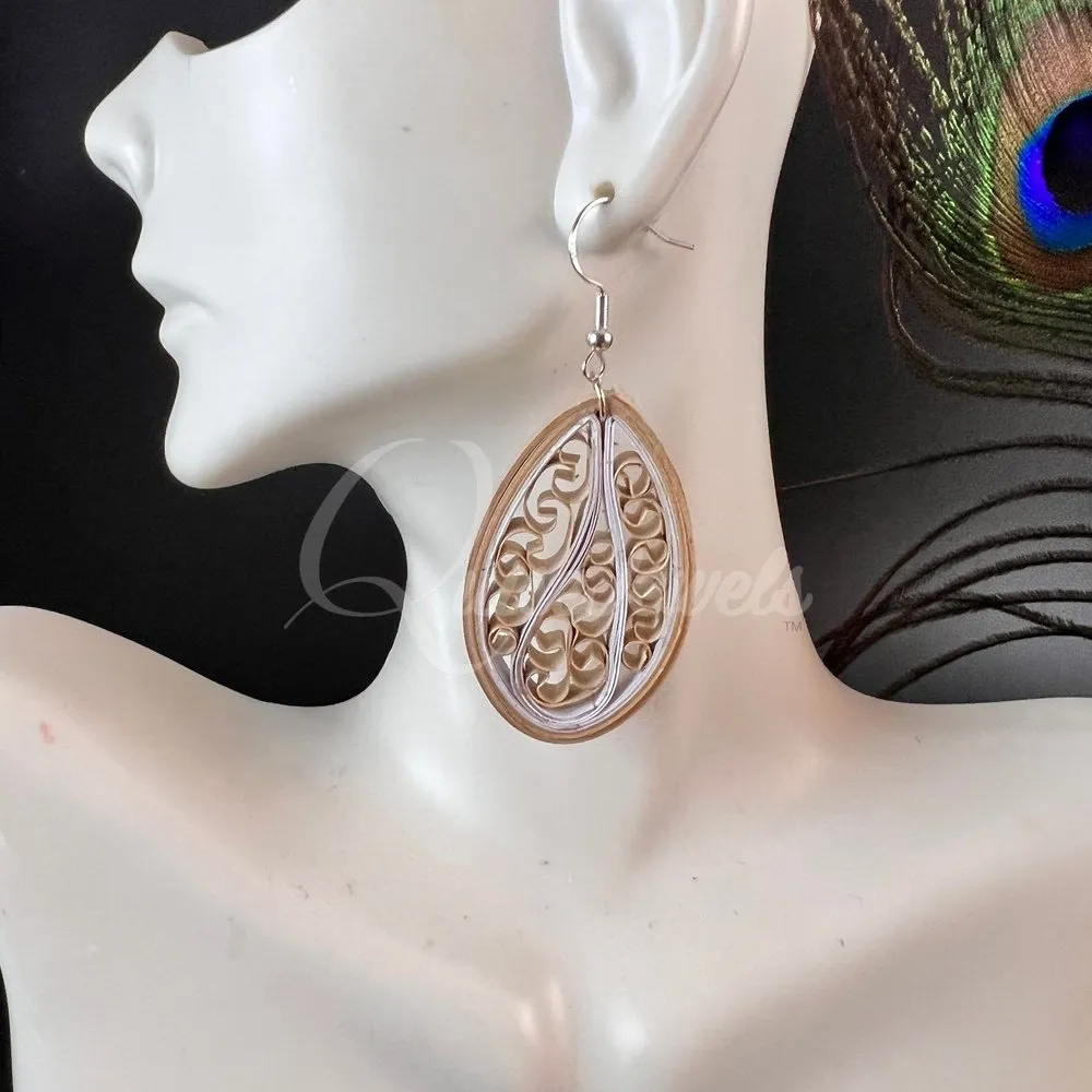 Medium Tear Drop Quilling Earrings