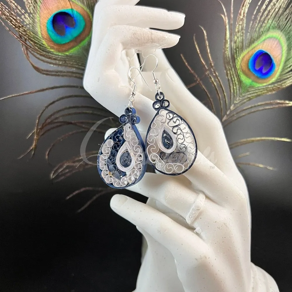 Medium Tear Drop Quilling Earrings