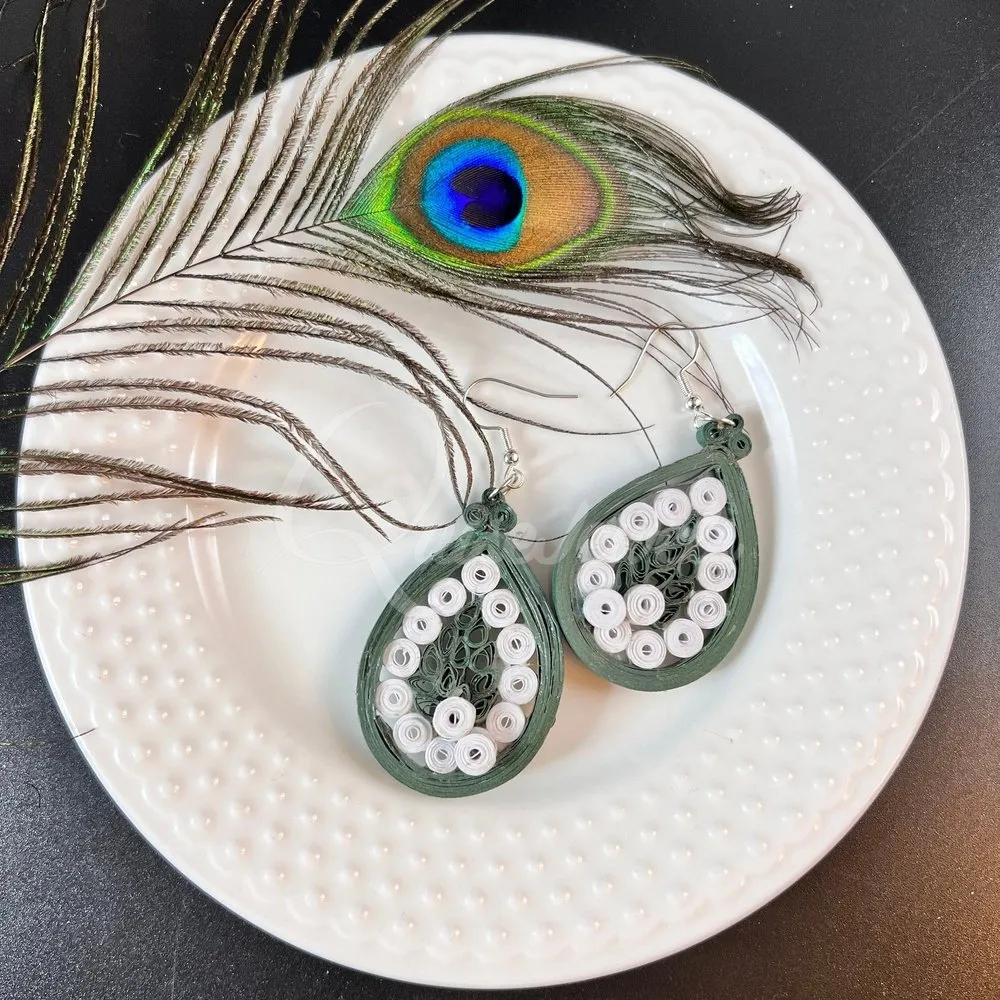 Medium Tear Drop Quilling Earrings