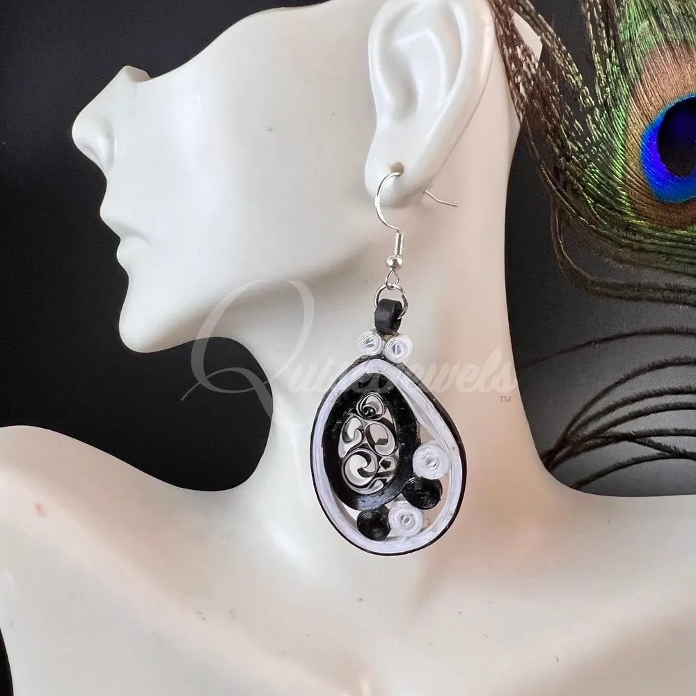 Medium Tear Drop Quilling Earrings