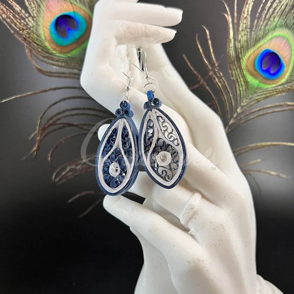 Medium Tear Drop Quilling Earrings