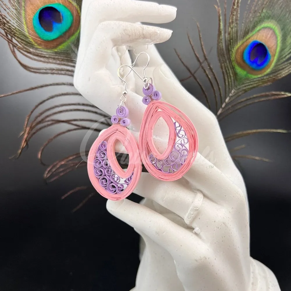 Medium Tear Drop Quilling Earrings
