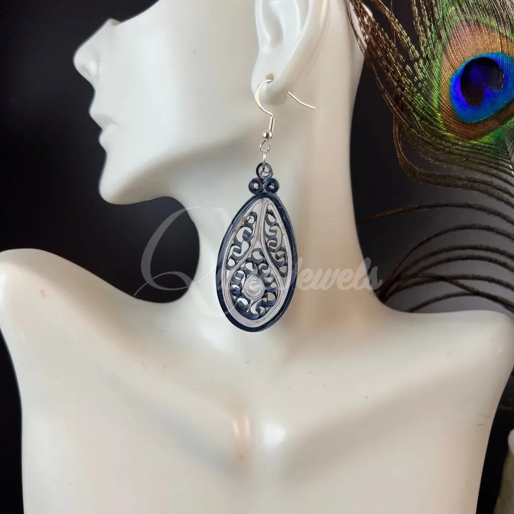 Medium Tear Drop Quilling Earrings