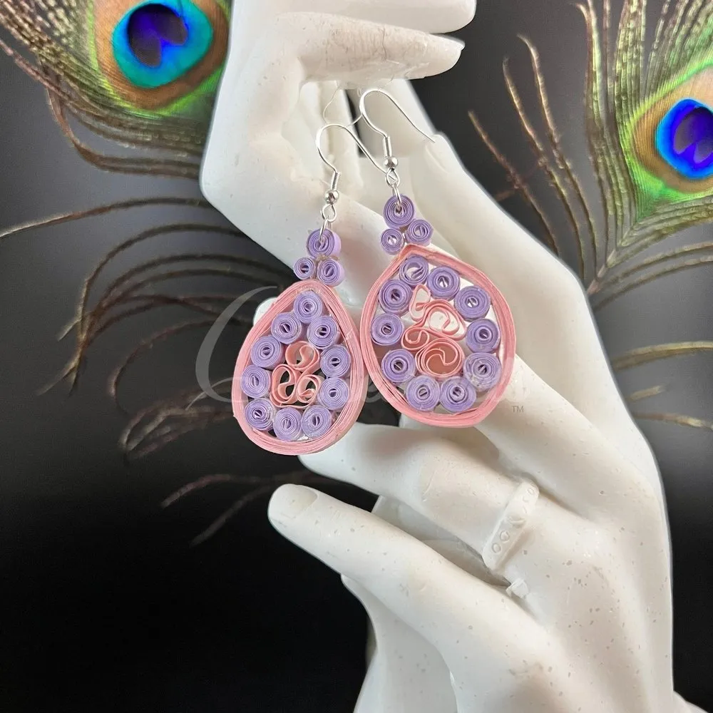Medium Tear Drop Quilling Earrings