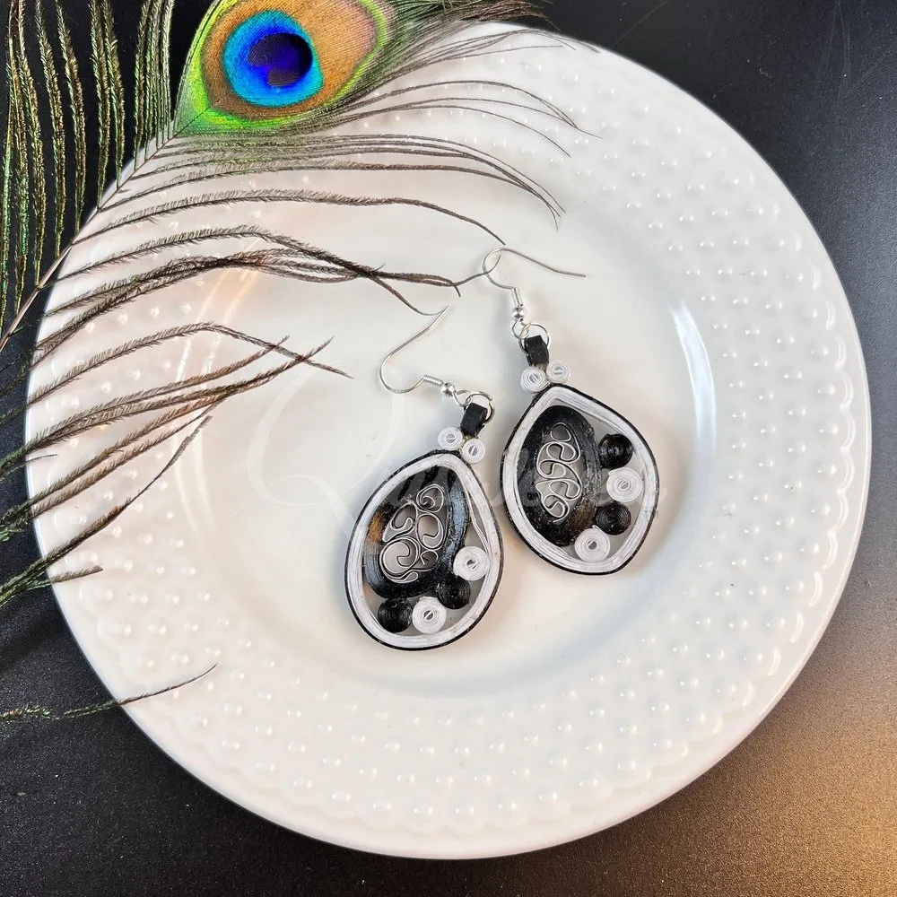 Medium Tear Drop Quilling Earrings