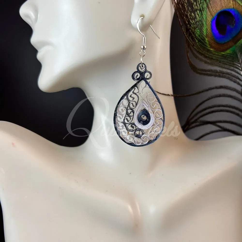 Medium Tear Drop Quilling Earrings