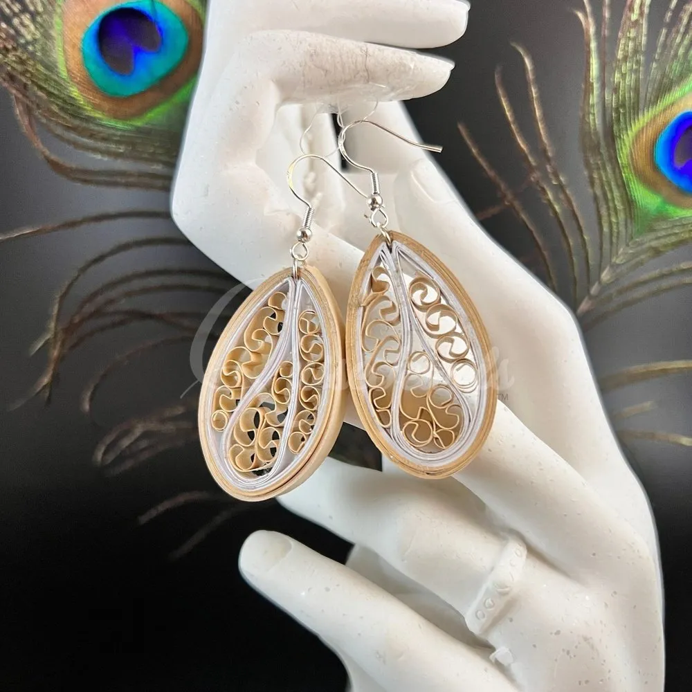 Medium Tear Drop Quilling Earrings