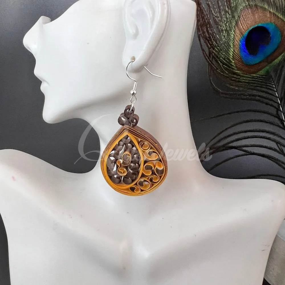 Medium Tear Drop Quilling Earrings