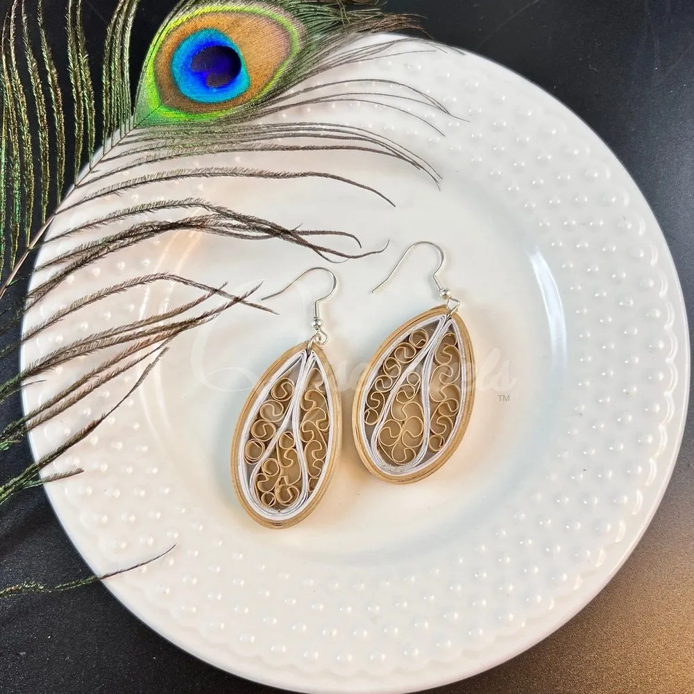 Medium Tear Drop Quilling Earrings