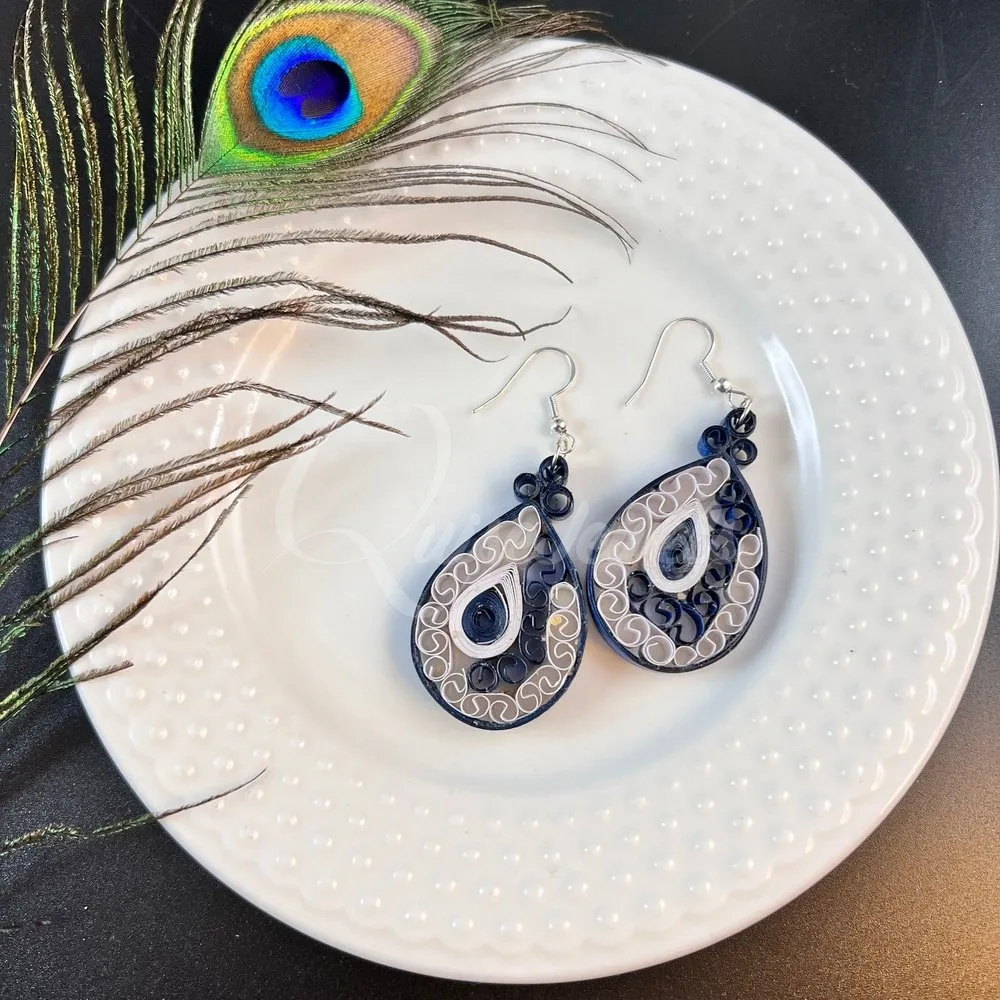 Medium Tear Drop Quilling Earrings