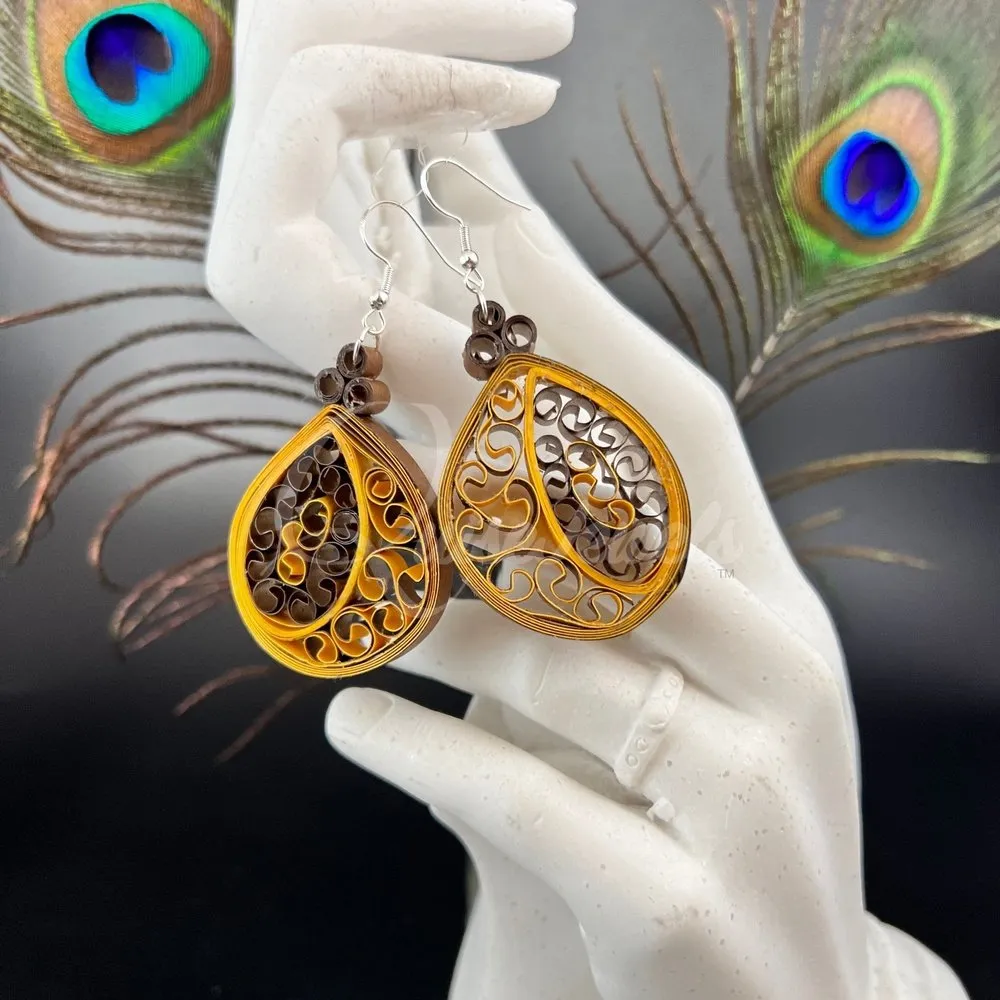 Medium Tear Drop Quilling Earrings
