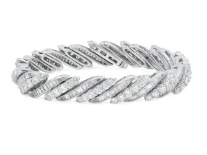 Mid-Century Diamond 'Barber Pole' Bracelet in Platinum