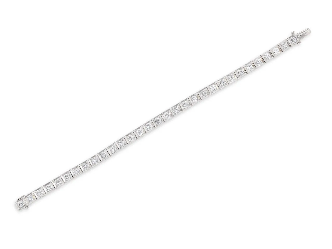 Mid-Century Diamond Line Bracelet in Platinum