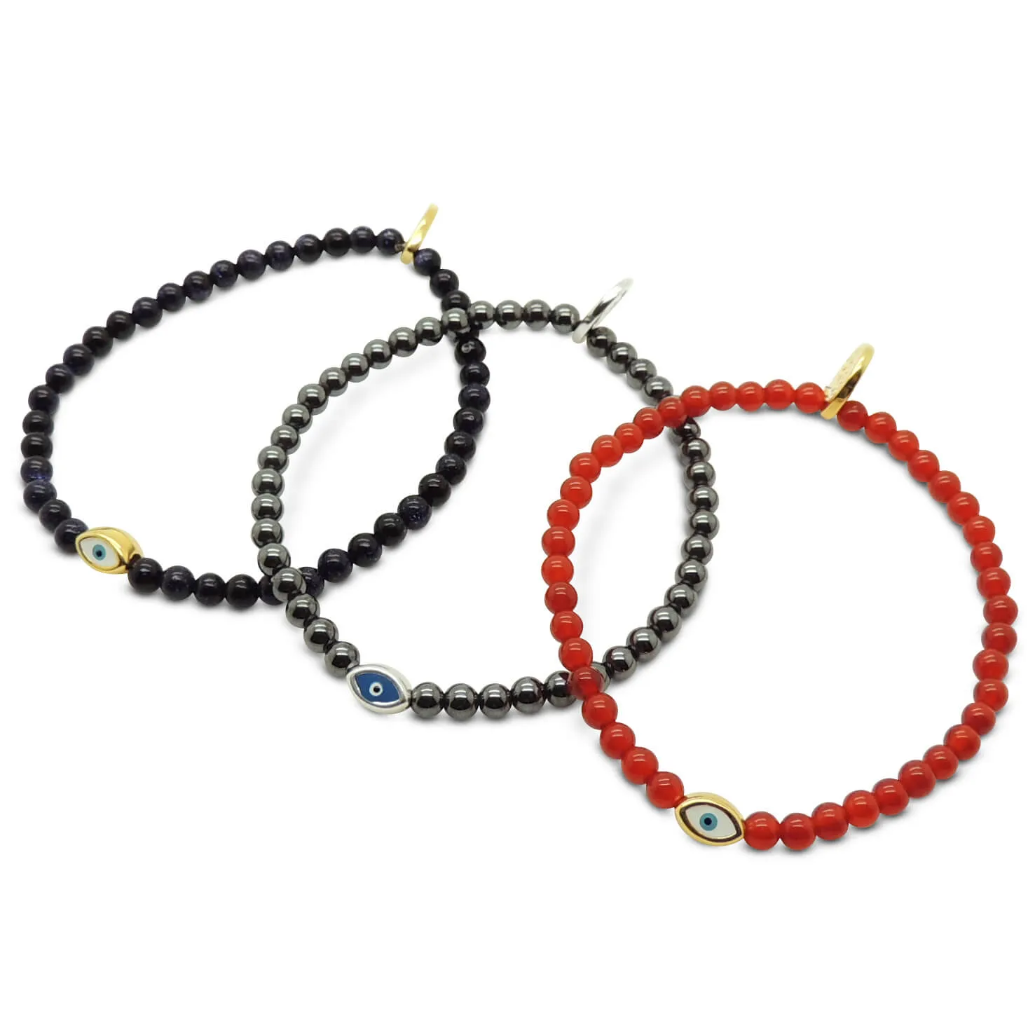 Mini Evil Eye Amulet Gemstone Bracelet