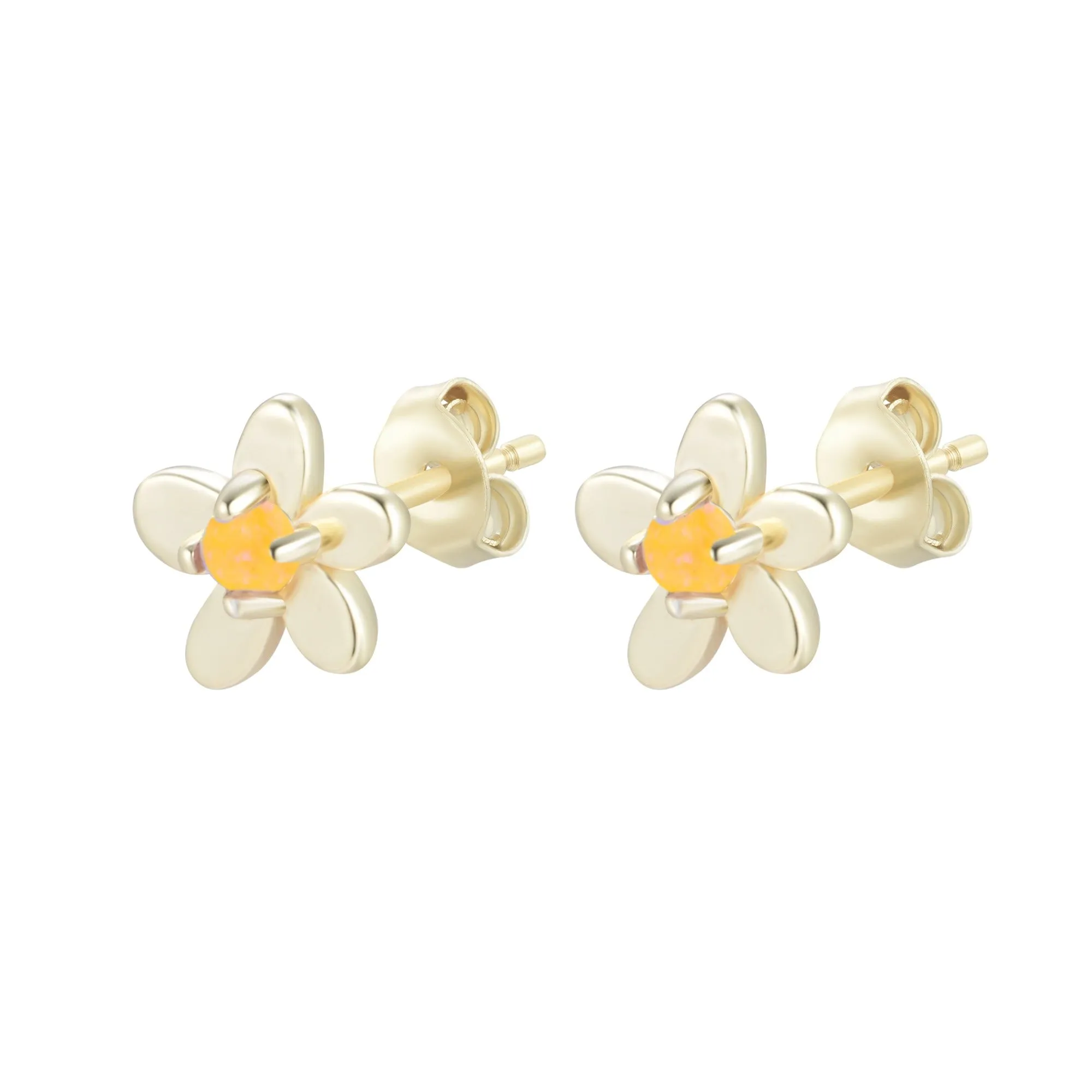 Mini Flower Opal Stud Earrings