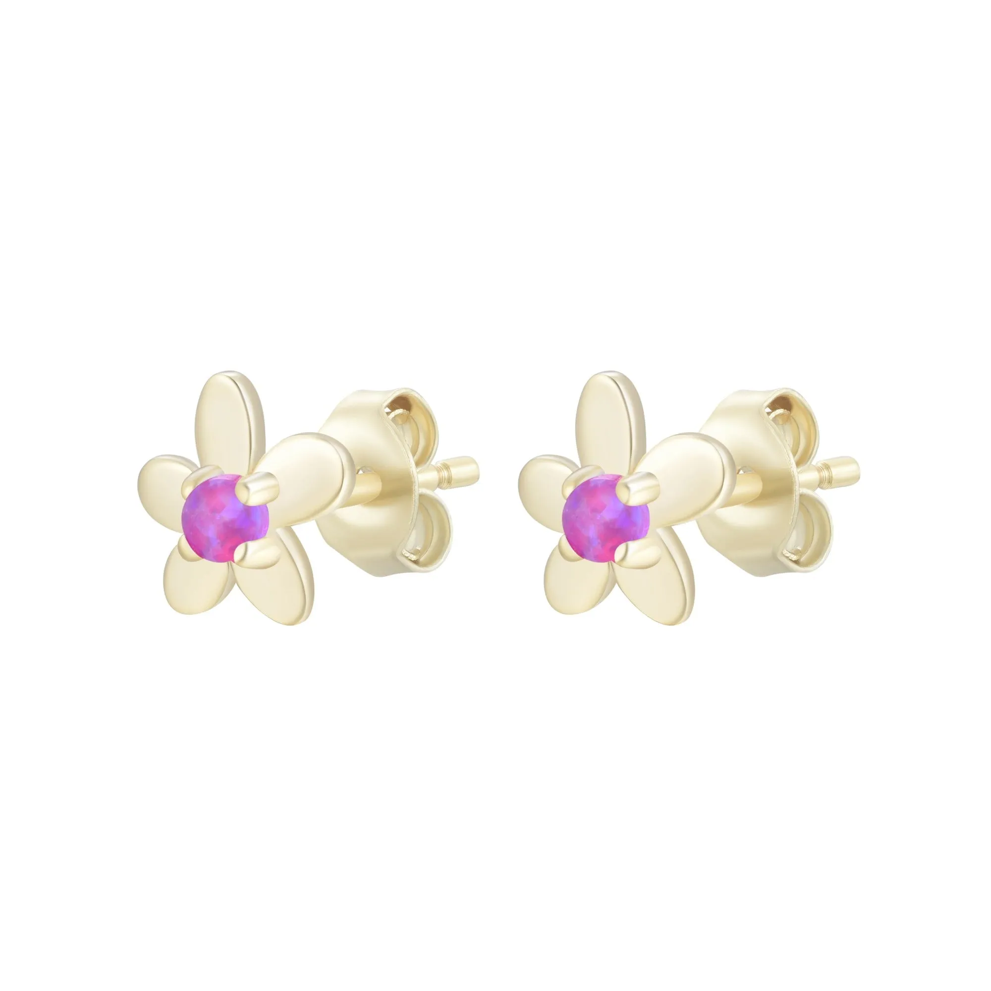 Mini Flower Opal Stud Earrings