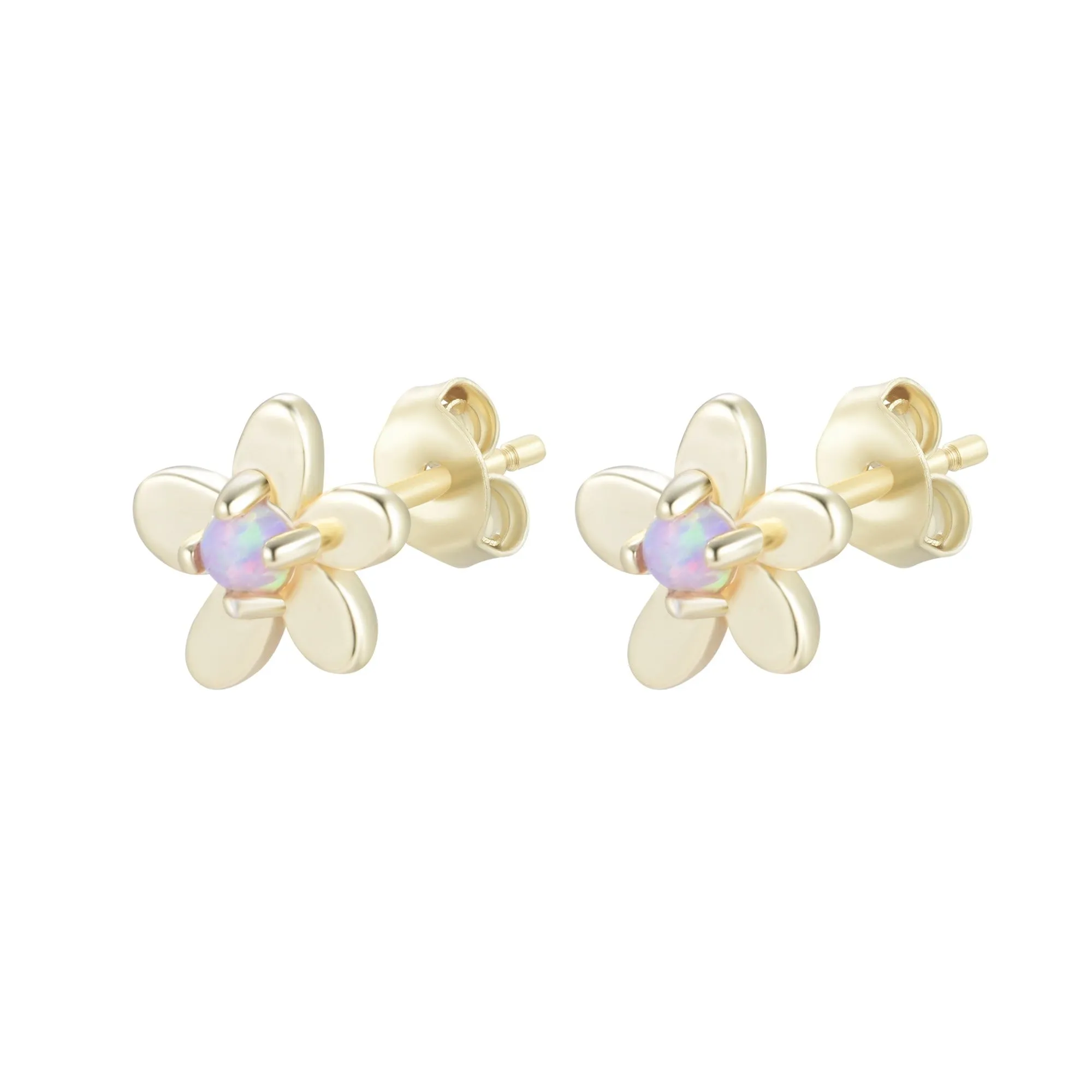 Mini Flower Opal Stud Earrings