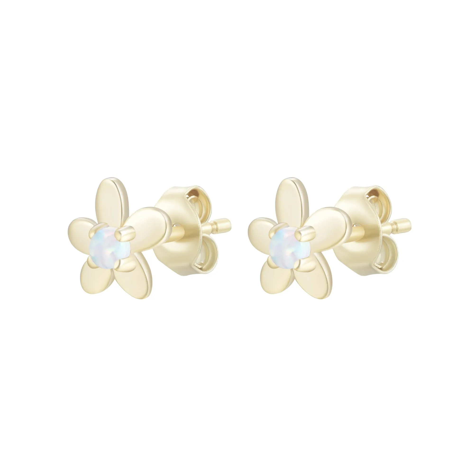 Mini Flower Opal Stud Earrings