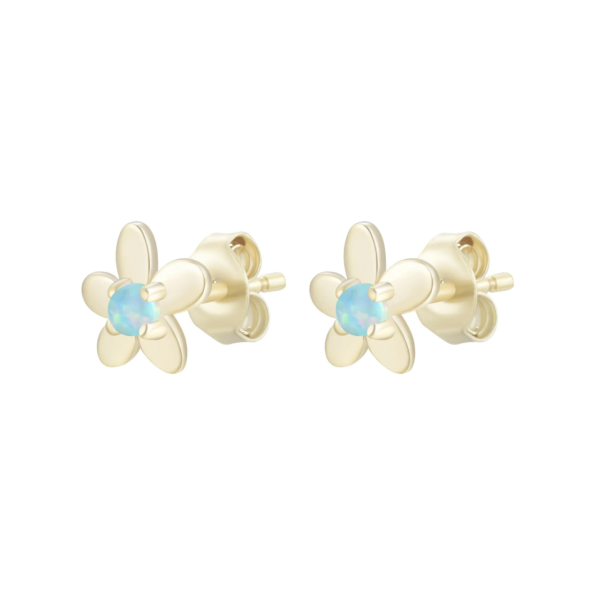 Mini Flower Opal Stud Earrings